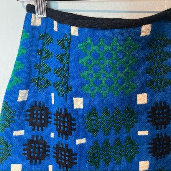 Unique David Designs Wrap Geometrical Print Wool Maxi Skirt Size XXS - Picture 11 of 13